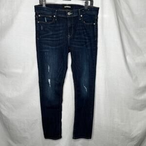 Express Women's Distressed Super Skinny Dark Wash Jeans Size 12
